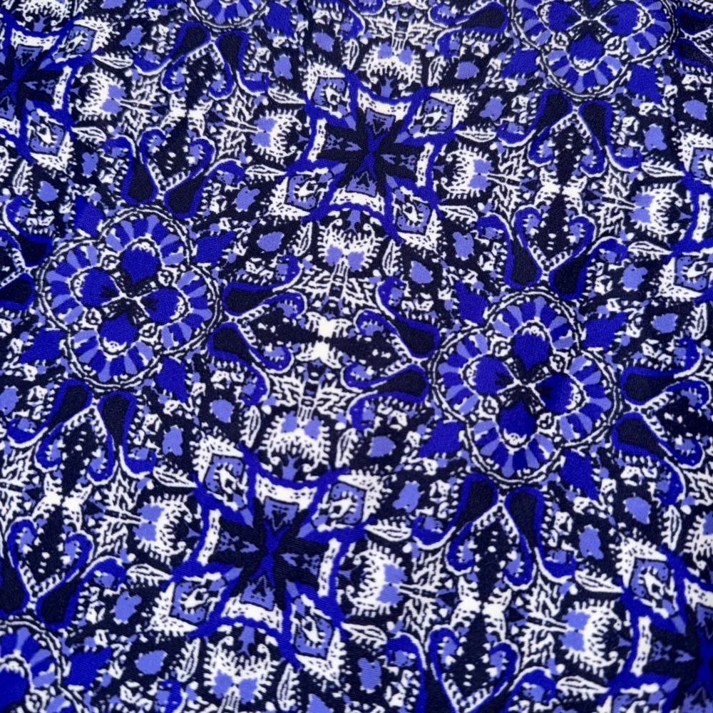 Athleta Swim travel Dress 36 D/DD High Neck Racerback Swimsuit blue millefiori
